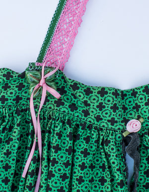 Green Petal / Apron Dress