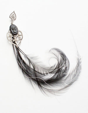 "Cameo feather" earring